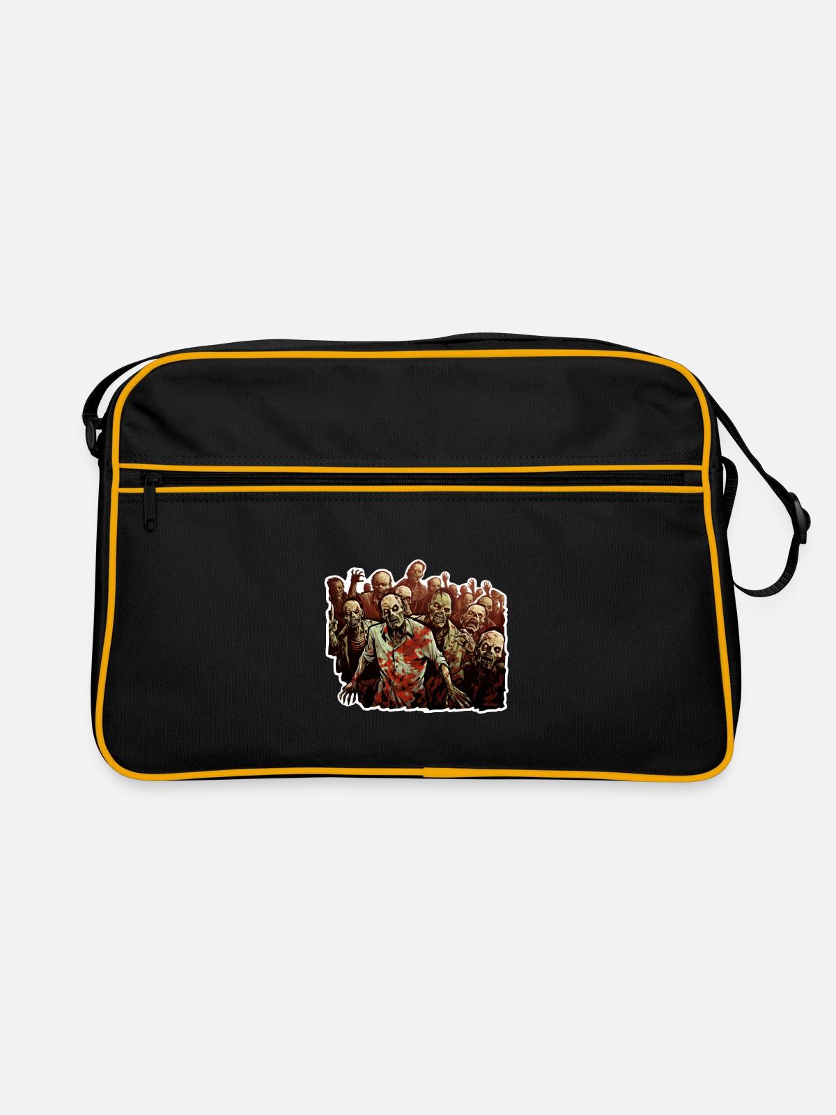 Halloween Zombie Group - Retro Bag - black/gold - Front