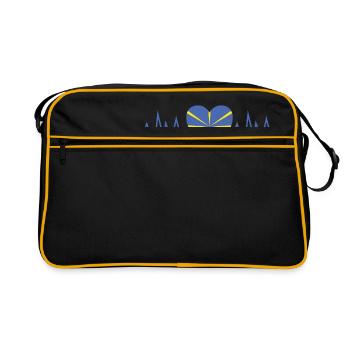 Idee cadeau souvenir drapeau de la Réunion 974 - Sac Retro - noir/or - Devant