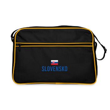 Slovensko Slowakia Slowakei Wappen Flagge - Retro Tasche - Schwarz/Gold - Vorne