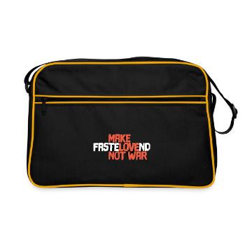 Make Fastelovend Love Not War Carnival instead of war - Retro Bag - black/gold - Front