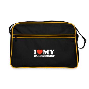 J’adore ma chemise cardiologue coeur - Sac Retro - noir/or - Devant
