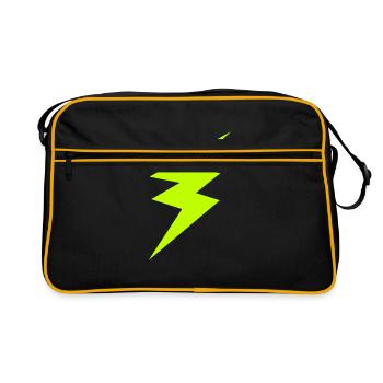 Green lightning - Retro Bag - black/gold - Front
