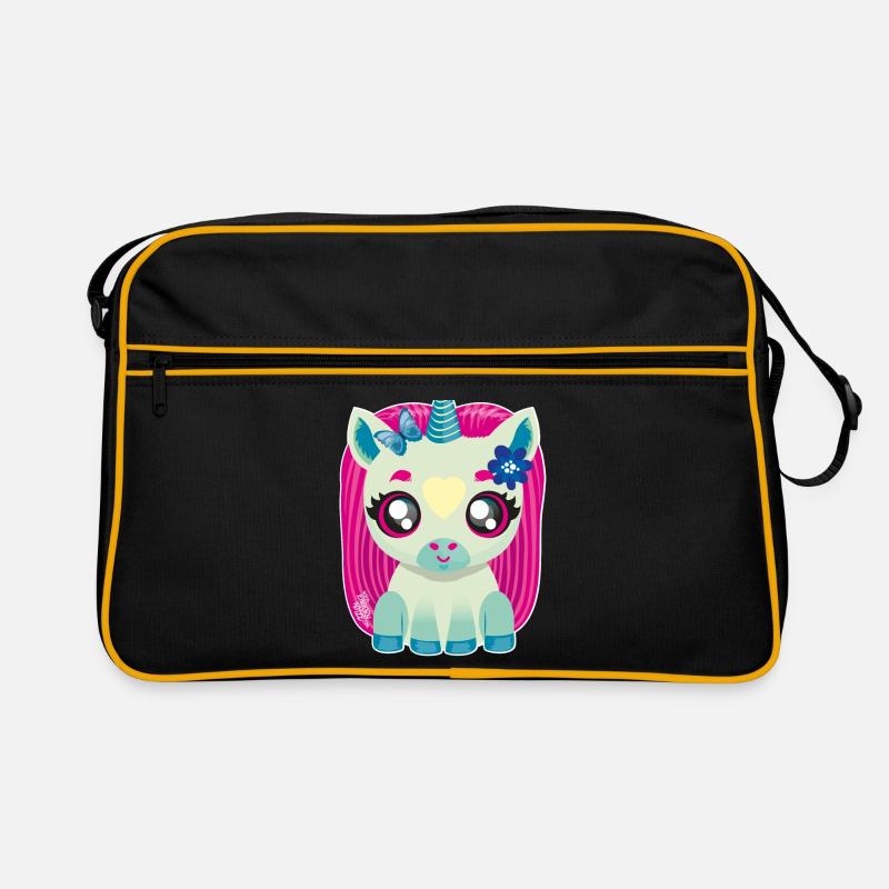 Kleines Baby Einhorn mit Schmetterling Retro Tasche