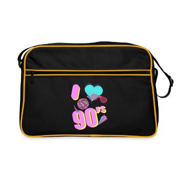 J’adore les années 90 - Sac Retro - noir/or - Devant