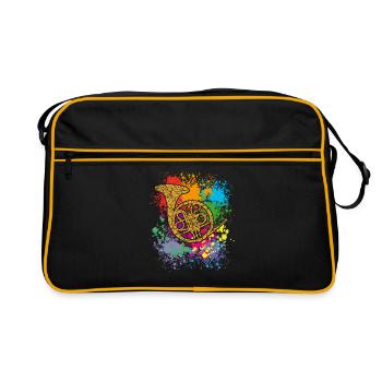 Corne - Cor français - Cor de chasse - Sac Retro - noir/or - Devant