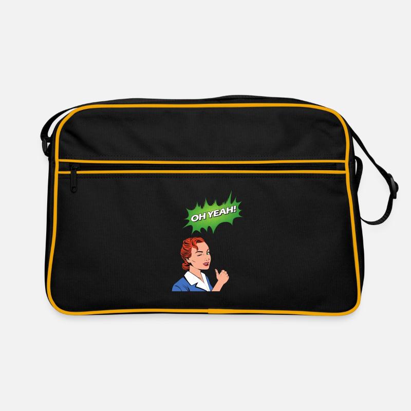 Oh Yeah Comic Comicstyle Cartoon Sprechblase Nerd Retro Tasche