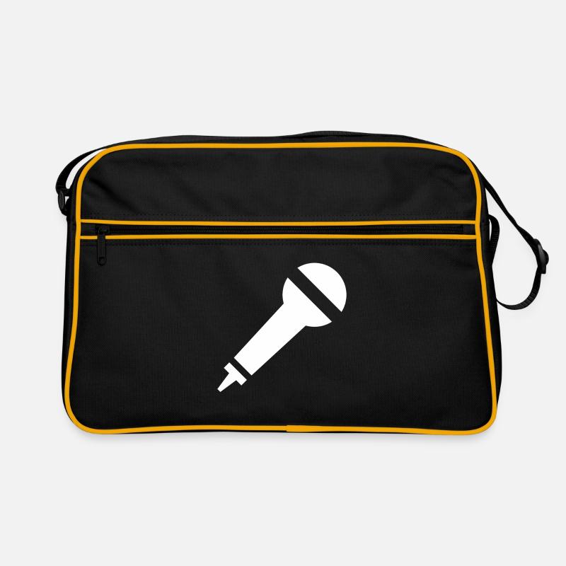 Mikrofon - Retro Tasche - Schwarz/Gold