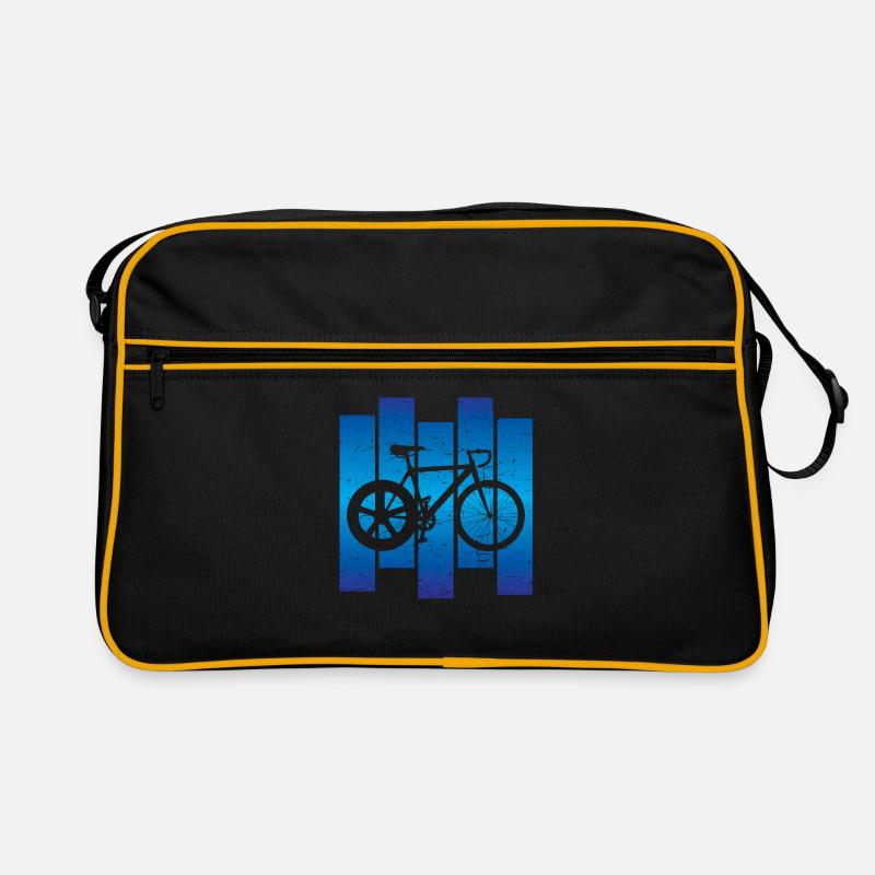 Rennrad Silhouette - Retro Tasche - Schwarz/Gold