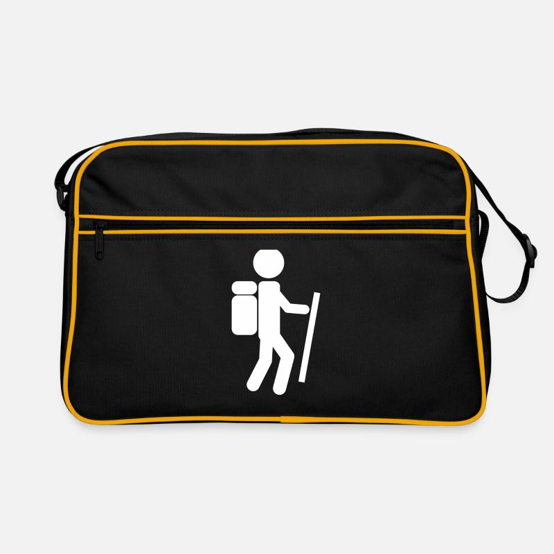Wanderer als Strichmännchen Retro Tasche