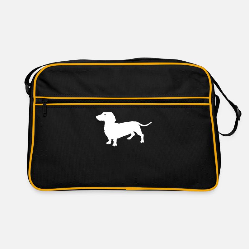 Dachshund - Retro Tasche - Schwarz/Gold