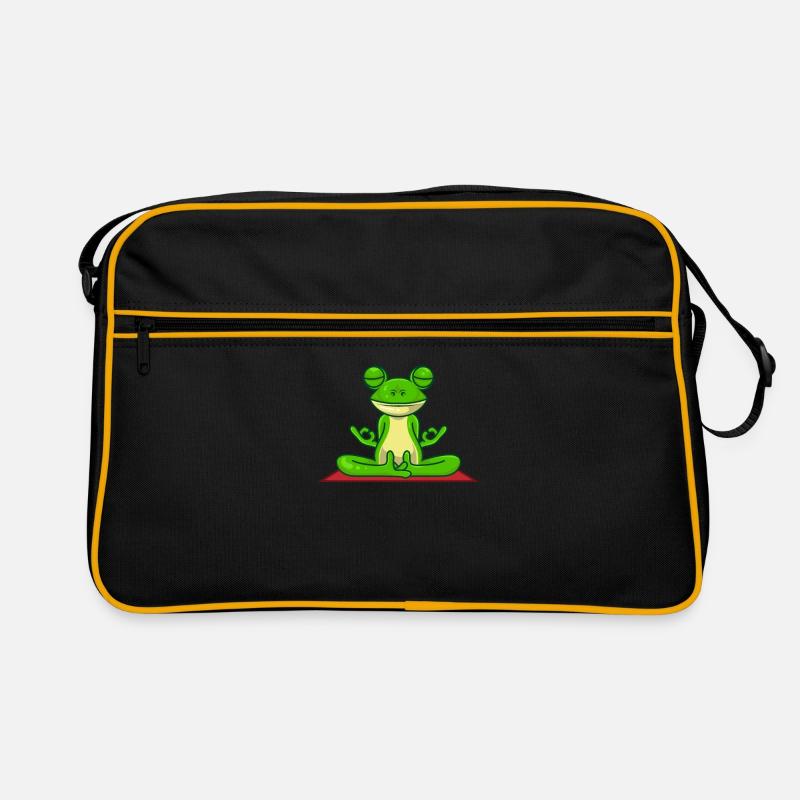 Yoga grenouille dans le siège du tailleur - Sac Retro - noir/or