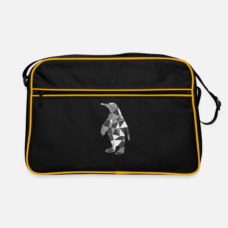 Polygon Pinguin - Retro Tasche - Schwarz/Gold