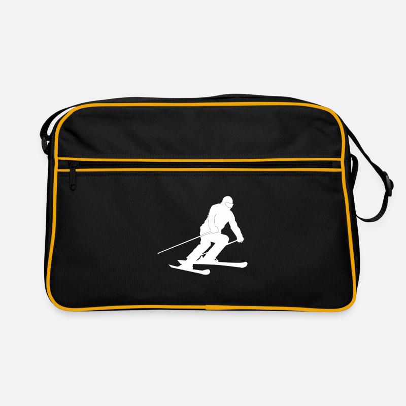 Skifahrer Silhouette Retro Tasche