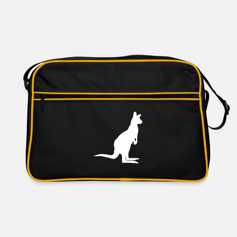 Känguru - Retro Tasche - Schwarz/Gold