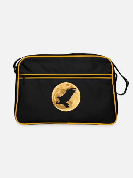 L’aigle dans la lune pleine lune - Sac Retro - noir/or - Devant