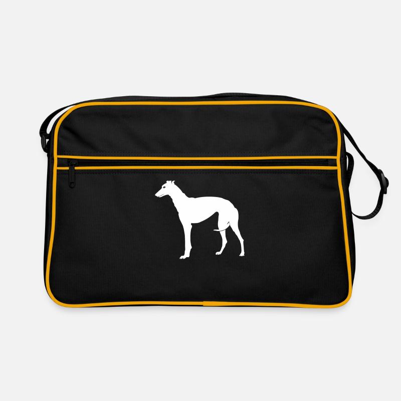 Greyhound Windhund - Retro Tasche - Schwarz/Gold