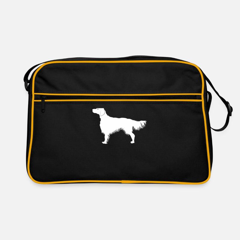 Irish Red Setter - Retro Tasche - Schwarz/Gold