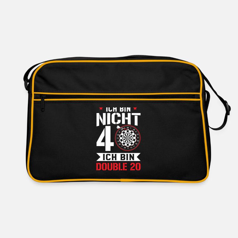 Ich Bin Nicht 40 Ich Bin Double 20 40. Geburtstag - Retro Tasche - Schwarz/Gold