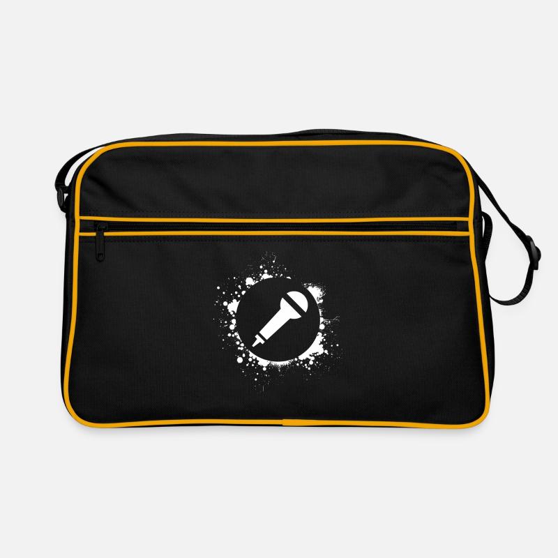 Mikro Mikrofon Singen - Retro Tasche - Schwarz/Gold