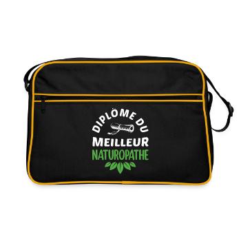 Diplôme du meilleur naturopathe t-shirt - Sac Retro - noir/or - Devant