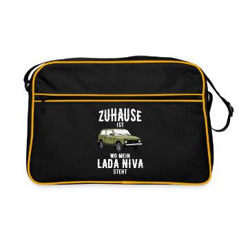 Zuhause Lada Niva 4x4 Offroad Geländewagen USSR - Retro Tasche - Schwarz/Gold - Vorne