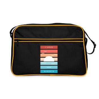 I Love Sunsets Quote for Beach Lovers - Retro Bag - black/gold - Front