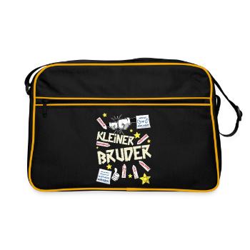 kleiner Bruder - Retro Tasche - Schwarz/Gold - Vorne