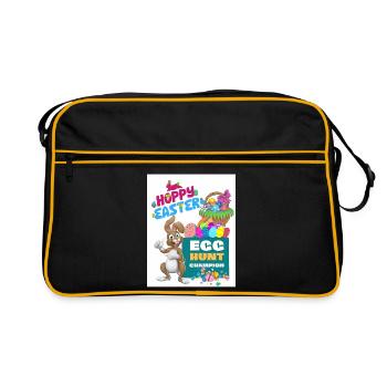Happy Easter Easter Bunny Egg Hunt Champion Easter - Retro Bag - black/gold - Front