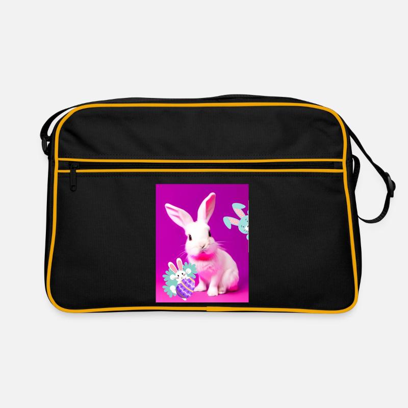 Pink Easter Bunny with Easter Egg Pink - Retro Bag - black/gold