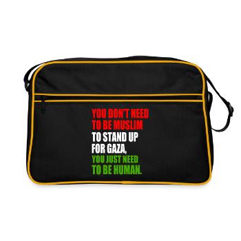 you don't need to be muslim to stand up for gaza - Sac Retro - noir/or - Devant