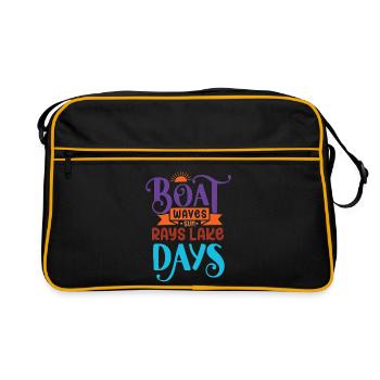 Boat Waves Sun Rays Lake Days - Retro Bag - black/gold - Front