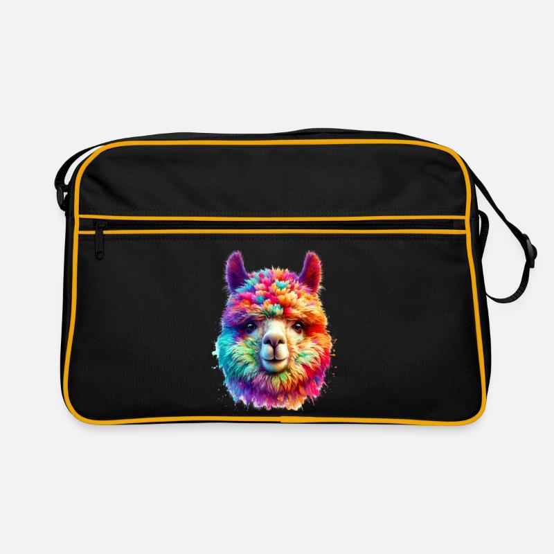 Alpaka - Retro Tasche - Schwarz/Gold