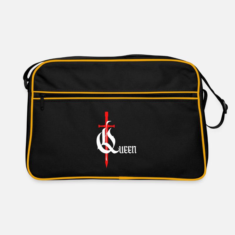 Gothique Queen Design avec épée avec texte blanc Sac Retro