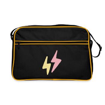 Croquis d’éclair jumeau pastel - Sac Retro - noir/or - Devant