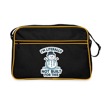 Melting Snowman Funny Winter Design - Retro Tasche - Schwarz/Gold - Vorne