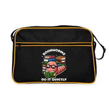 Cartoon book lovers - Retro Bag - black/gold - Front