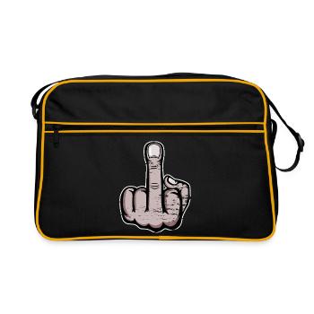 Middle Finger Cartoon - Retro Bag - black/gold - Front