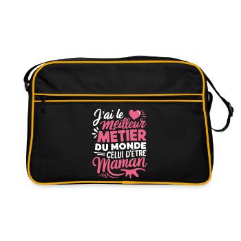 Mom Best Job in the World - Retro Bag - black/gold - Front