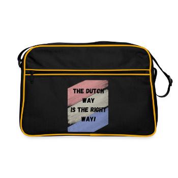 Der holländische Weg ist der richtige Weg - Retro Tasche - Schwarz/Gold - Vorne