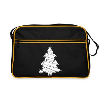 Vecteur artistique en mosaïque de sapin de Noël - Sac Retro - noir/or - Devant