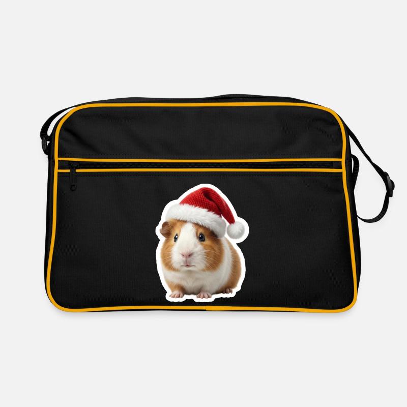 Petit chapeau de Noël en forme de cochon d’Inde mignon - Sac Retro - noir/or