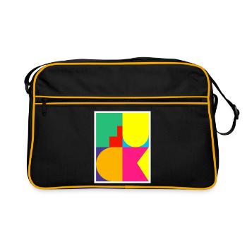 Pop-Art-F-Wort - Retro Tasche - Schwarz/Gold - Vorne