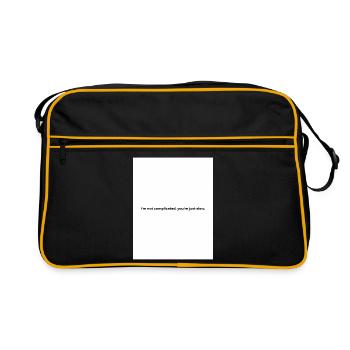 I'm not complicated, you're just slow. - Retro Bag - black/gold - Front