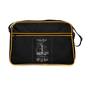 Sailing Yacht Blueprint - Retro Bag - black/gold - Front