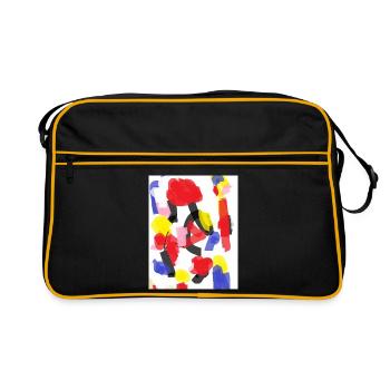 Colorful abstract pattern - Retro Bag - black/gold - Front