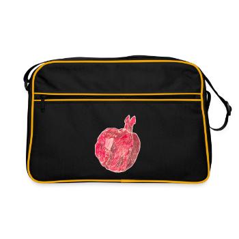 Granatapfel - Retro Tasche - Schwarz/Gold - Vorne
