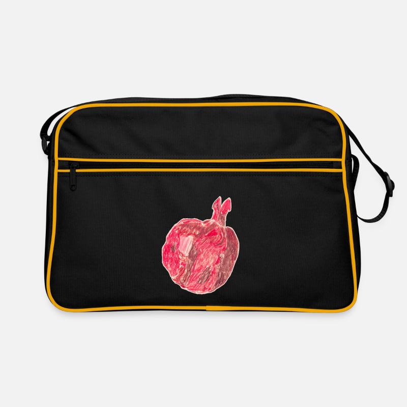 Granatapfel - Retro Tasche - Schwarz/Gold