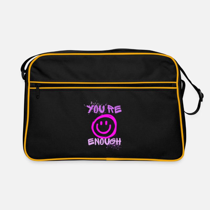 YOU ARE ENOUGH - Retro Tasche - Schwarz/Gold