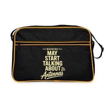 Retro Tech Satire Antenne Gesprächsplakat - Retro Tasche - Schwarz/Gold - Vorne