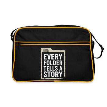 Chaque dossier raconte une histoire - Sac Retro - noir/or - Devant